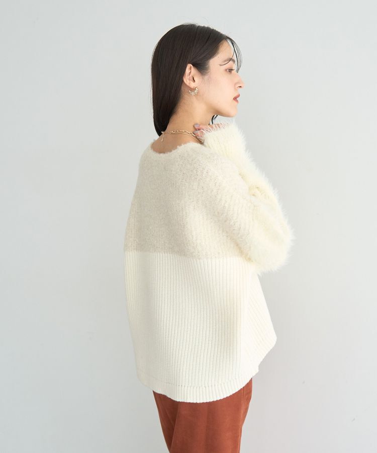 YECCA VECCA「素材MIX配色デザインニット」|ニット・セーター|