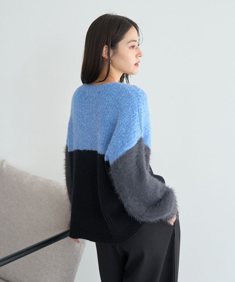 YECCA VECCA「素材MIX配色デザインニット」|ニット・セーター|