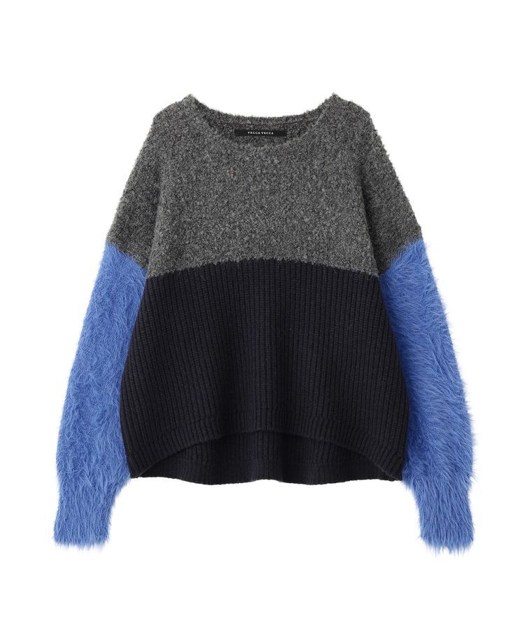 YECCA VECCA「素材MIX配色デザインニット」|ニット・セーター|