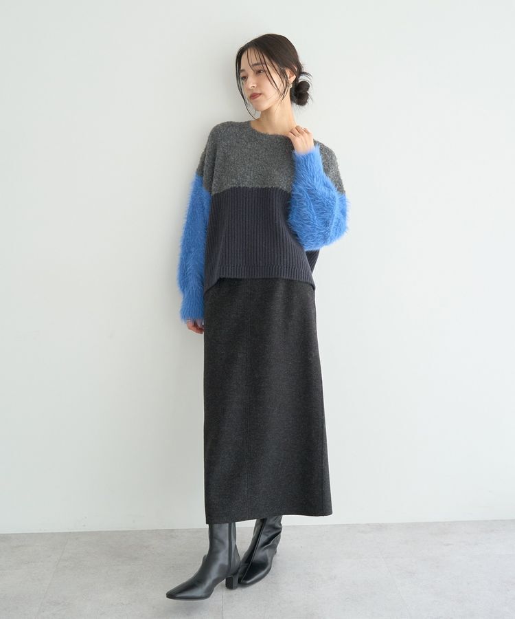 YECCA VECCA「素材MIX配色デザインニット」|ニット・セーター|