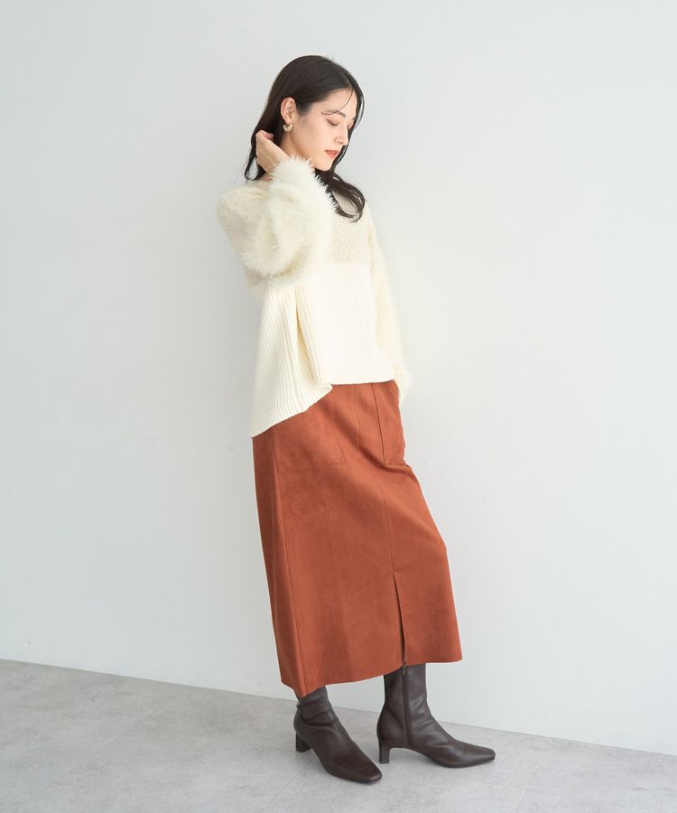 YECCA VECCA「素材MIX配色デザインニット」|ニット・セーター|