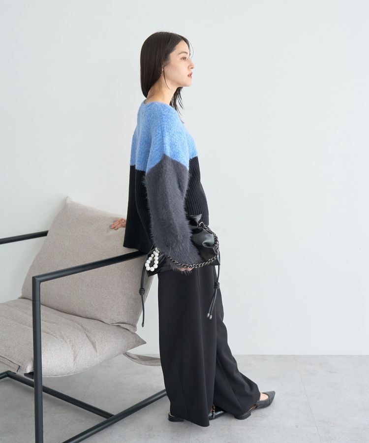 YECCA VECCA「素材MIX配色デザインニット」|ニット・セーター|