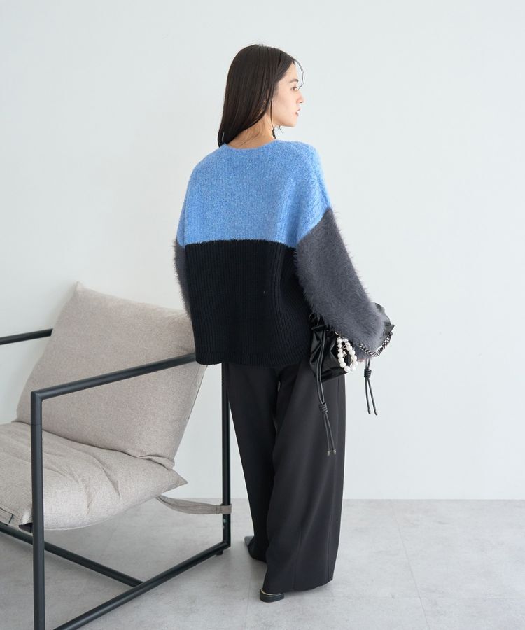 YECCA VECCA「素材MIX配色デザインニット」|ニット・セーター|