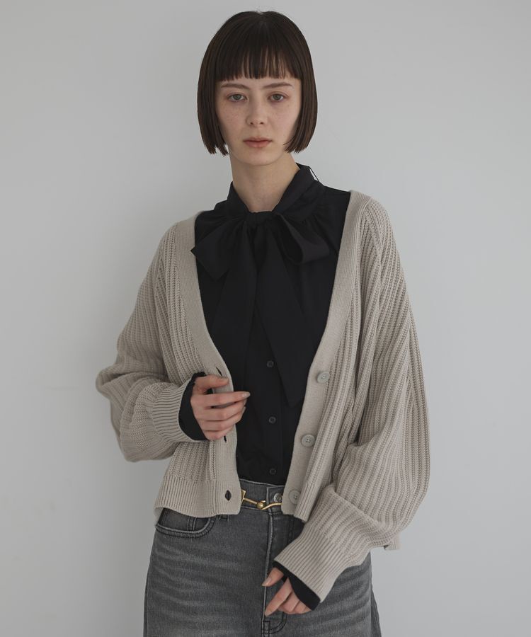 GARAGE OF GOOD CLOTHING「ボリューム袖ショート丈カーディガン」|カーディガン|