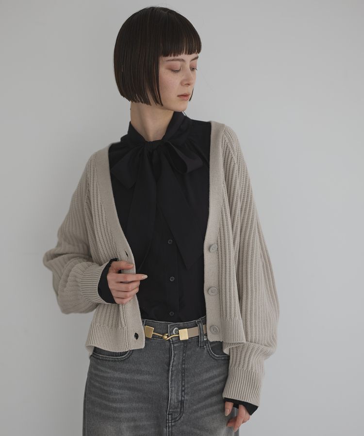 GARAGE OF GOOD CLOTHING「ボリューム袖ショート丈カーディガン」|カーディガン|