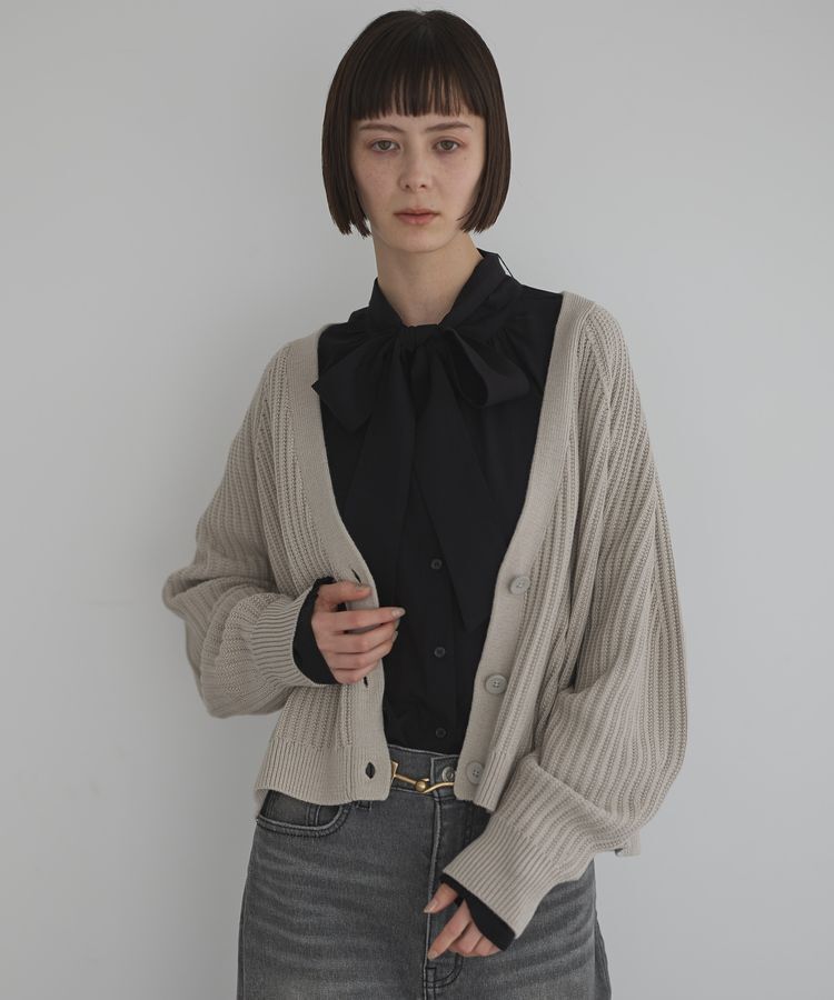 GARAGE OF GOOD CLOTHING「ボリューム袖ショート丈カーディガン」|カーディガン|