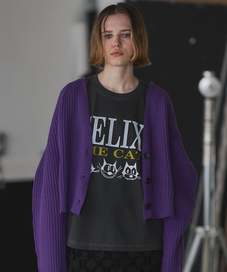 GARAGE OF GOOD CLOTHING「ボリューム袖ショート丈カーディガン」|カーディガン|Purple