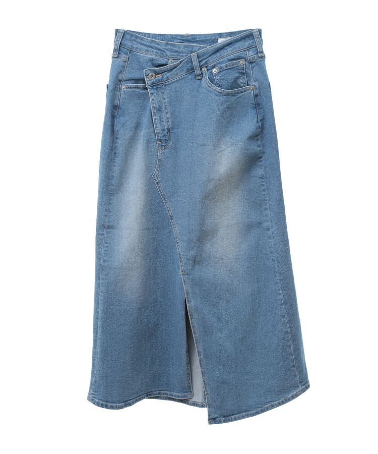 GARAGE OF GOOD CLOTHING「ラップロングデニムスカート」|フレア|