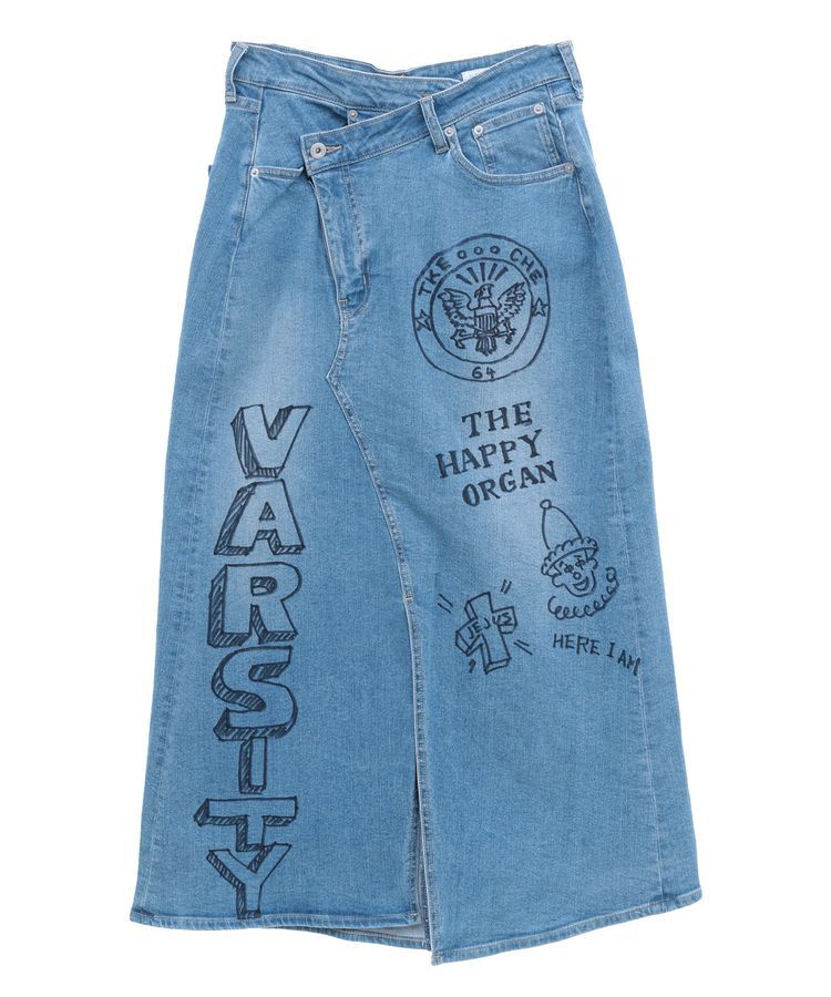 GARAGE OF GOOD CLOTHING「ラップロングデニムスカート」|フレア|