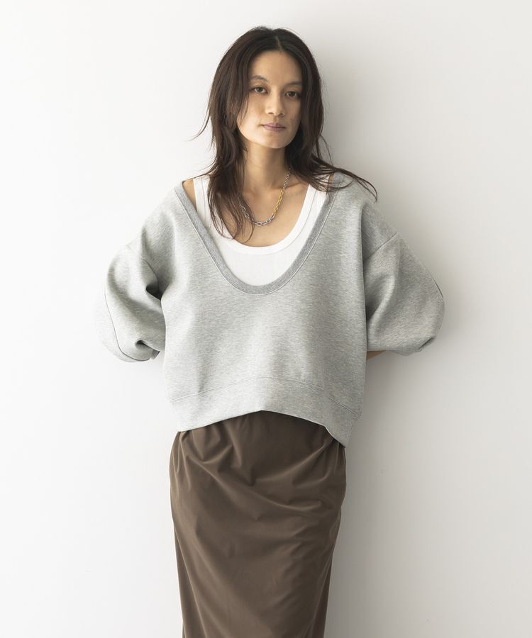 GARAGE OF GOOD CLOTHING「【日本製】深Uネック袖ボリュームプルオーバー」|Tシャツ・カットソー|Gray Mixture