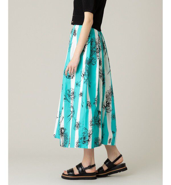 LOULOU WILLOUGHBY「【LOULOU WILLOUGHBY】NEONストライプフラワースカート」|フレア|