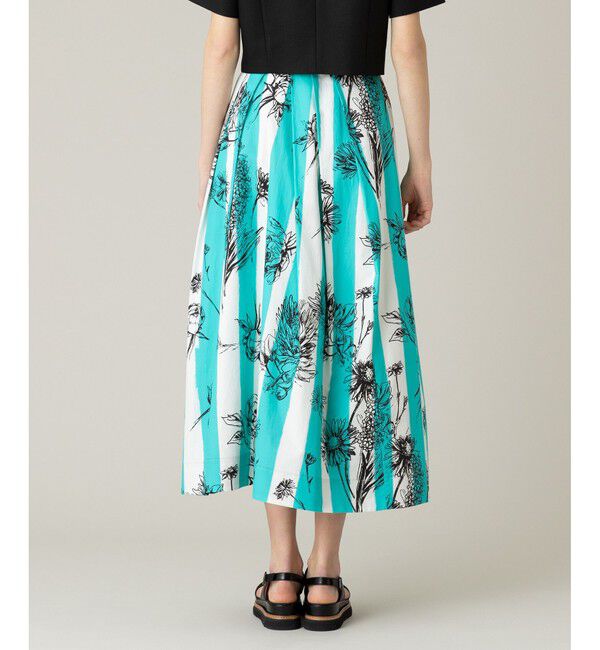 LOULOU WILLOUGHBY「【LOULOU WILLOUGHBY】NEONストライプフラワースカート」|フレア|