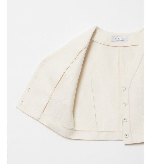 LOULOU WILLOUGHBY「《ドラマ着用》【LOULOU WILLOUGHBY】トリッカーオックス半袖ジャケット」|ノーカラージャケット|