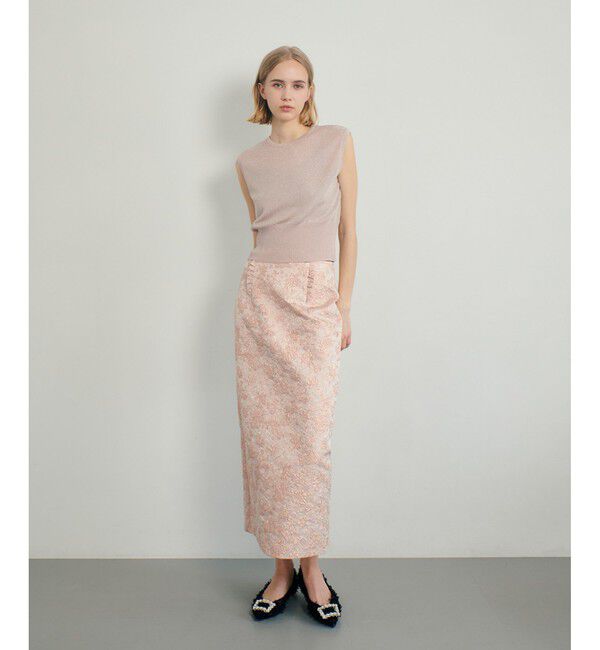 LOULOU WILLOUGHBY「【LOULOU WILLOUGHBY】リブコルセットラメプルオーバー」|その他|ピンクベージュ