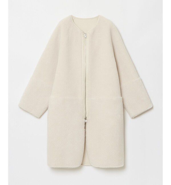 allureville「リバーシブルボアコート」|ノーカラーコート|