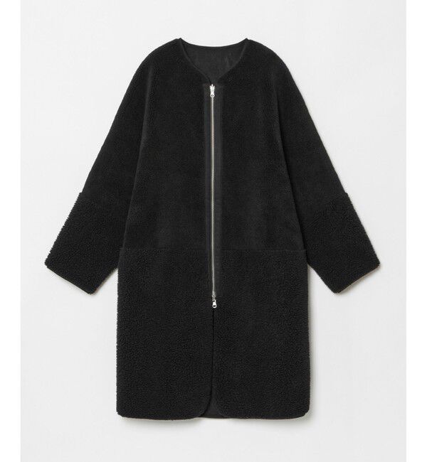 allureville「リバーシブルボアコート」|ノーカラーコート|