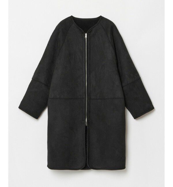 allureville「リバーシブルボアコート」|ノーカラーコート|