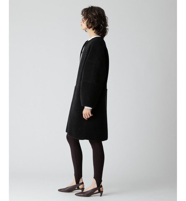 allureville「リバーシブルボアコート」|ノーカラーコート|