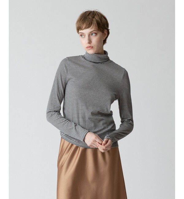 allureville「ハーフミラノボーダープルオーバー」|Tシャツ・カットソー|