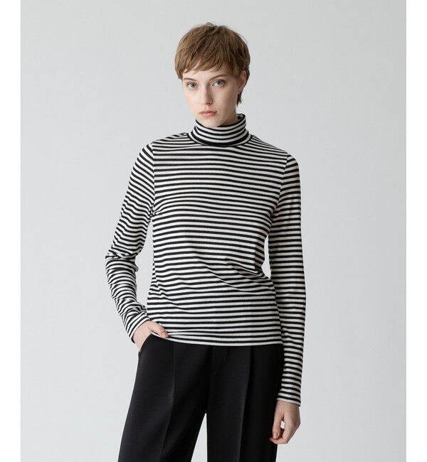 allureville「ハーフミラノボーダープルオーバー」|Tシャツ・カットソー|