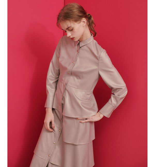 LOULOU WILLOUGHBY「【LOULOU WILLOUGHBY】グロッシーツイルティアードワンピース」|ワンピース|