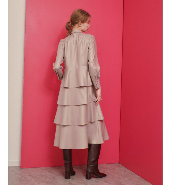 LOULOU WILLOUGHBY「【LOULOU WILLOUGHBY】グロッシーツイルティアードワンピース」|ワンピース|