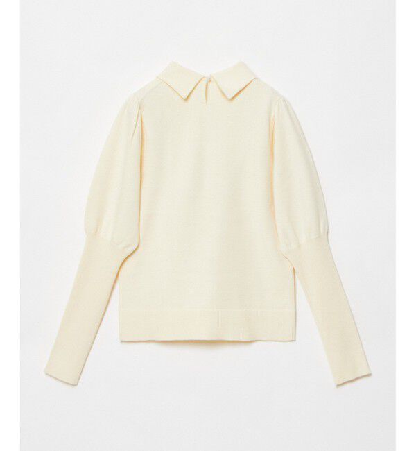LOULOU WILLOUGHBY「【LOULOU WILLOUGHBY】衿ビジューパフスリーブプルオーバー」|ニット・セーター|
