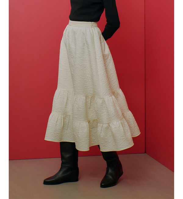 LOULOU WILLOUGHBY「【LOULOU WILLOUGHBY】ジャガードティアードスカート」|スカート|