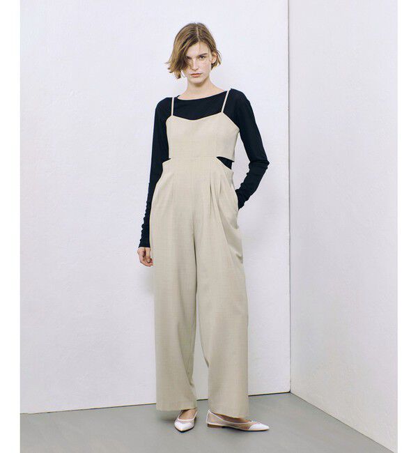 allureville「ストレッチトロサロペットパンツ」|オールインワン|