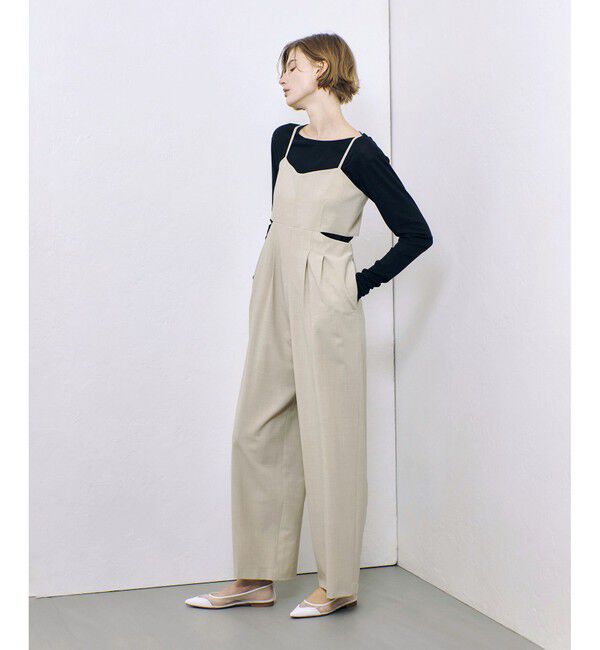 allureville「ストレッチトロサロペットパンツ」|オールインワン|