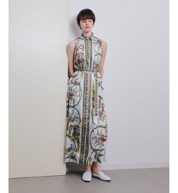 allureville「RATTIスカーフプリントノースリーブワンピース」|ワンピース|