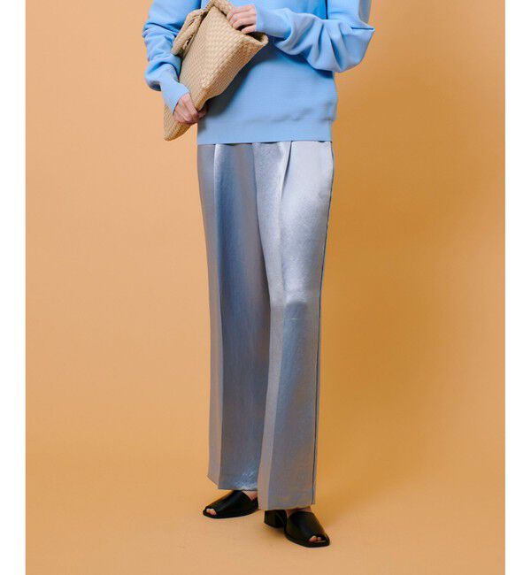 allureville「アセテートサテンタックパンツ」|チノ|