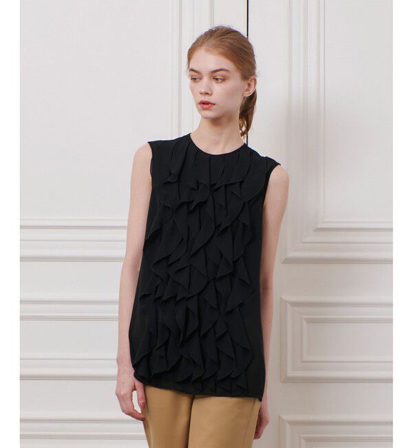 LOULOU WILLOUGHBY「【LOULOU WILLOUGHBY】シフォンラッフルブラウス」|シャツ・ブラウス|