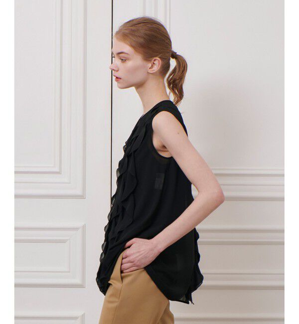 LOULOU WILLOUGHBY「【LOULOU WILLOUGHBY】シフォンラッフルブラウス」|シャツ・ブラウス|