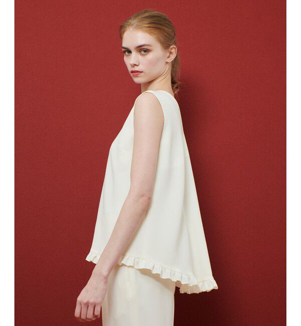 LOULOU WILLOUGHBY「【LOULOU WILLOUGHBY】パールネックレス付きフリルブラウス」|シャツ・ブラウス|