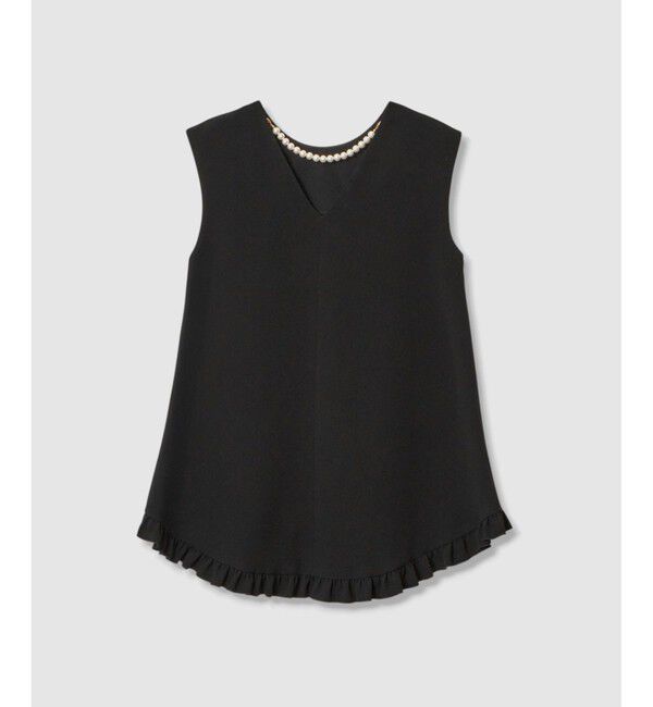 LOULOU WILLOUGHBY「【LOULOU WILLOUGHBY】パールネックレス付きフリルブラウス」|シャツ・ブラウス|