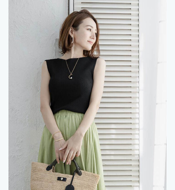 ur's「【星玲奈さんコラボアイテム】リブニットトップス」|ニット・セーター|ブラック