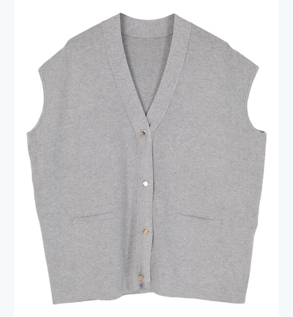 ur's「ゴールド釦Vネックフレンチスリーブニット」|ニット・セーター|