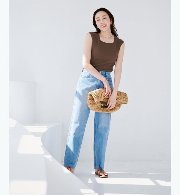 ur's「カップ付スクエアネックトップス/タンクトップ」|タンクトップ|ブラウン