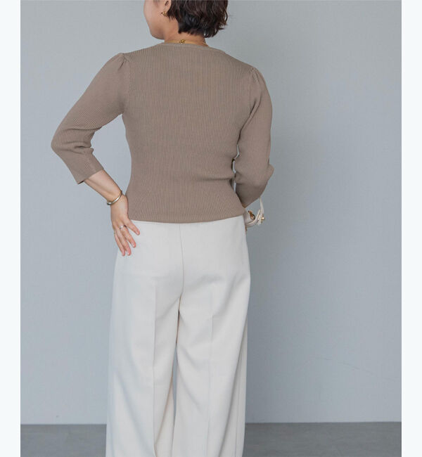 ur's「【星玲奈さんコラボアイテム】クルーネックパフスリーブニット」|ニット・セーター|