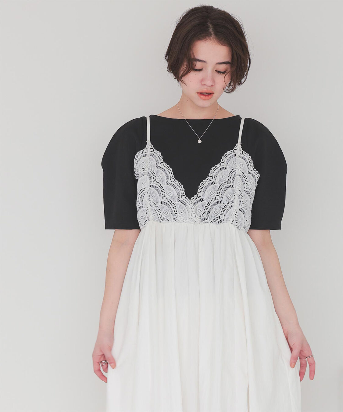 titivate「フォルムスリーブ5分袖カットソー」|Tシャツ・カットソー|