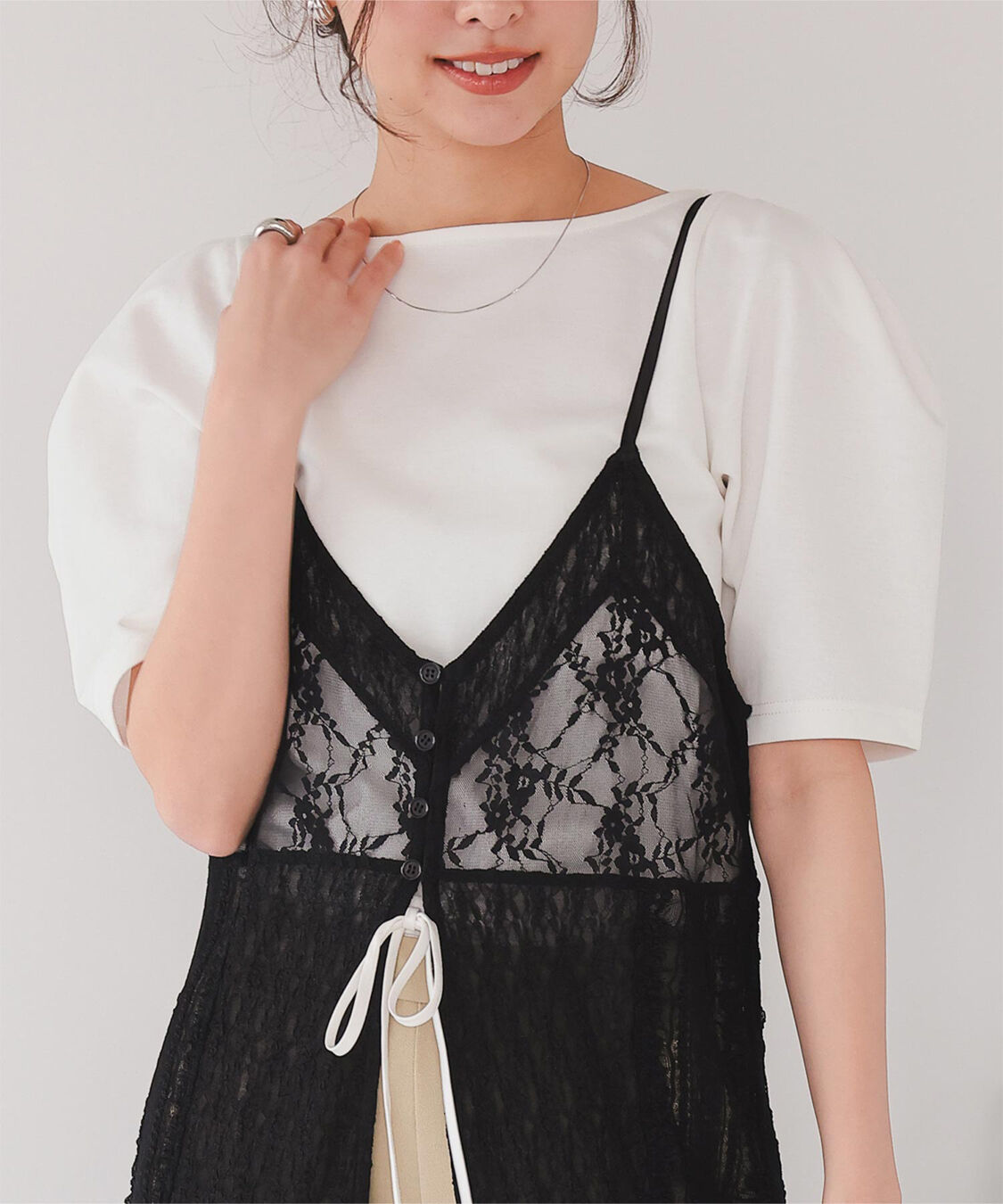 titivate「フォルムスリーブ5分袖カットソー」|Tシャツ・カットソー|