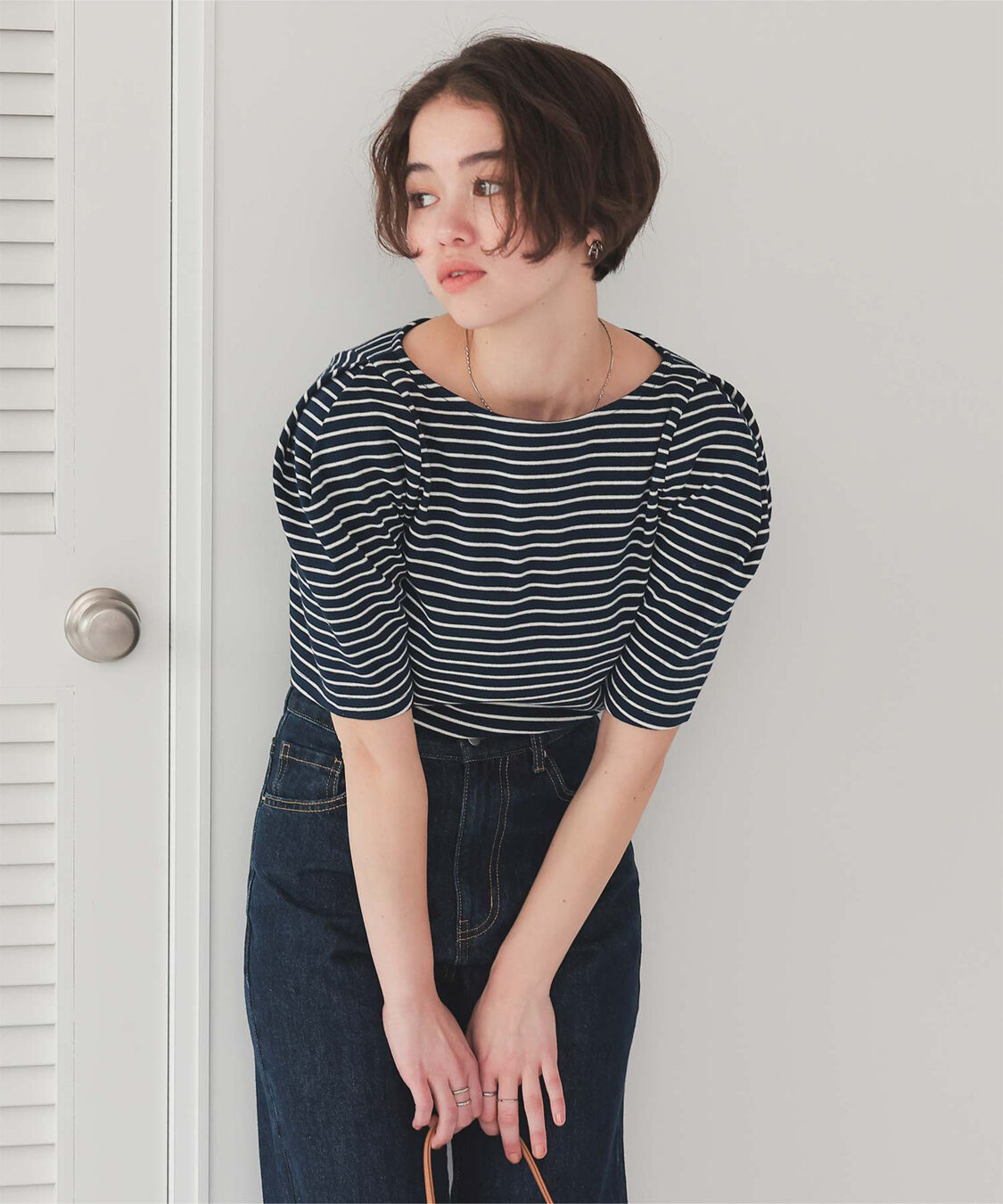 titivate「フォルムスリーブ5分袖カットソー」|Tシャツ・カットソー|