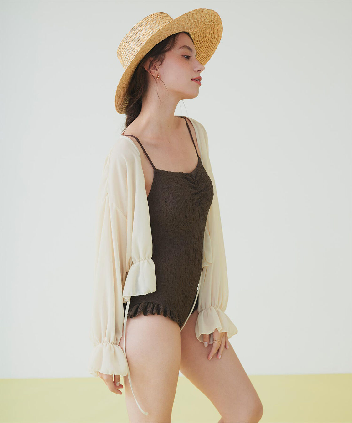 SEA DRESS「ボレロ付フリルデザインワンピース/セット水着」|ビキニ|