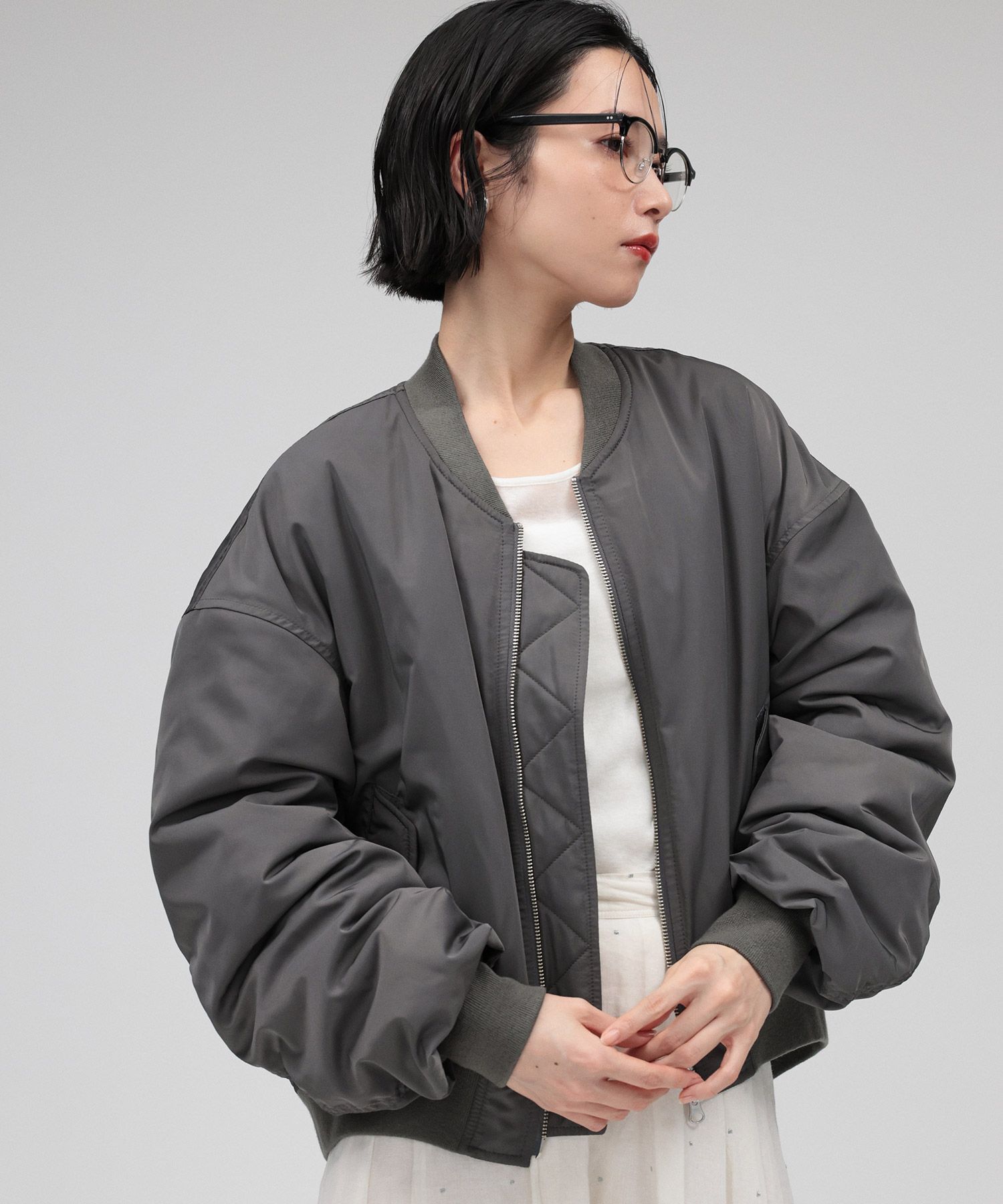 BABYLONE「ショートMA-1」|ブルゾン・スタジャン|ﾁｬｺｰﾙ