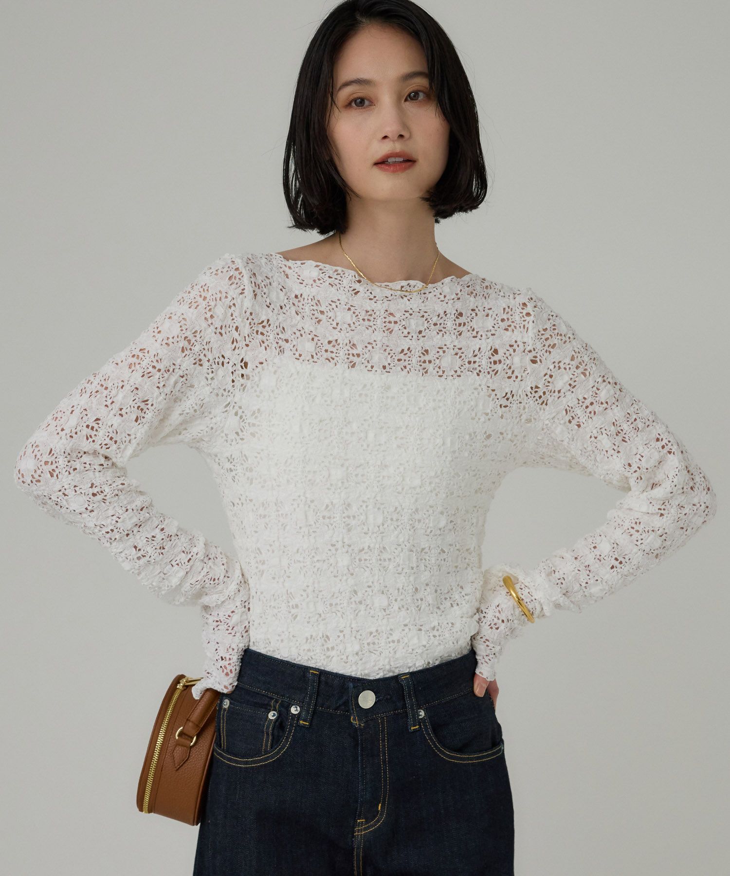 BABYLONE「ストレッチレースプルオーバー」|Tシャツ・カットソー|