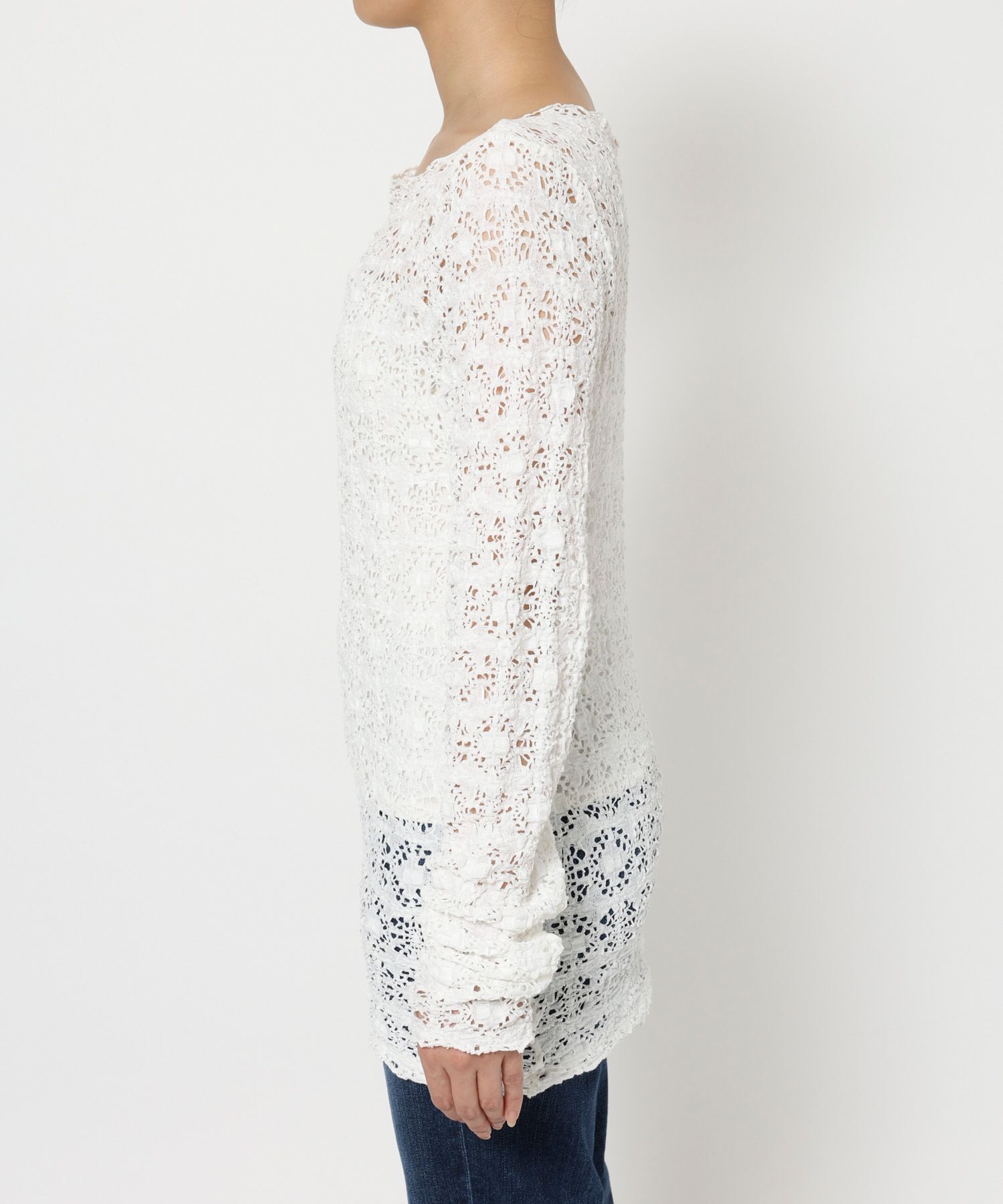 BABYLONE「ストレッチレースプルオーバー」|Tシャツ・カットソー|