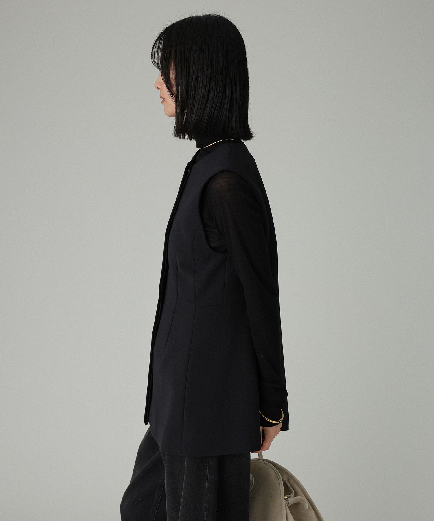 BABYLONE「【多機能素材】シェイプペプラムジレ」|ベスト・ジレ|