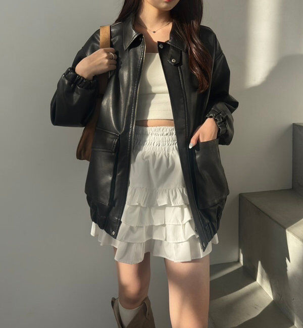  「フェイクレザージャケット」|ダウンベスト・ベスト|