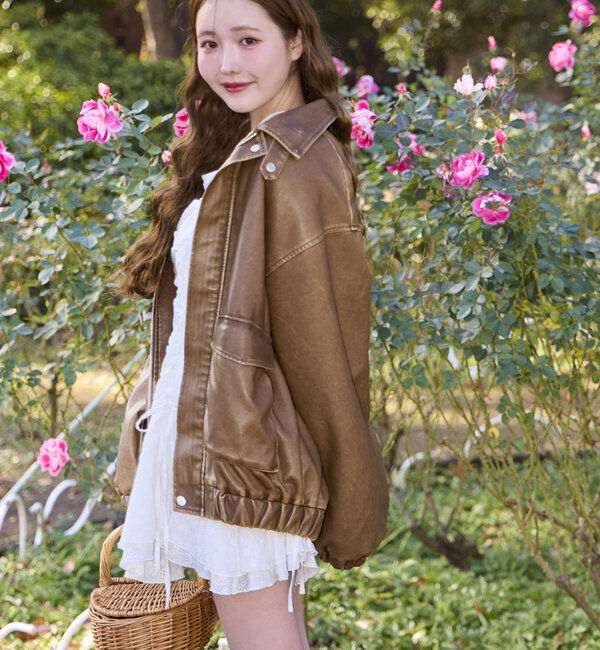  「フェイクレザージャケット」|ダウンベスト・ベスト|